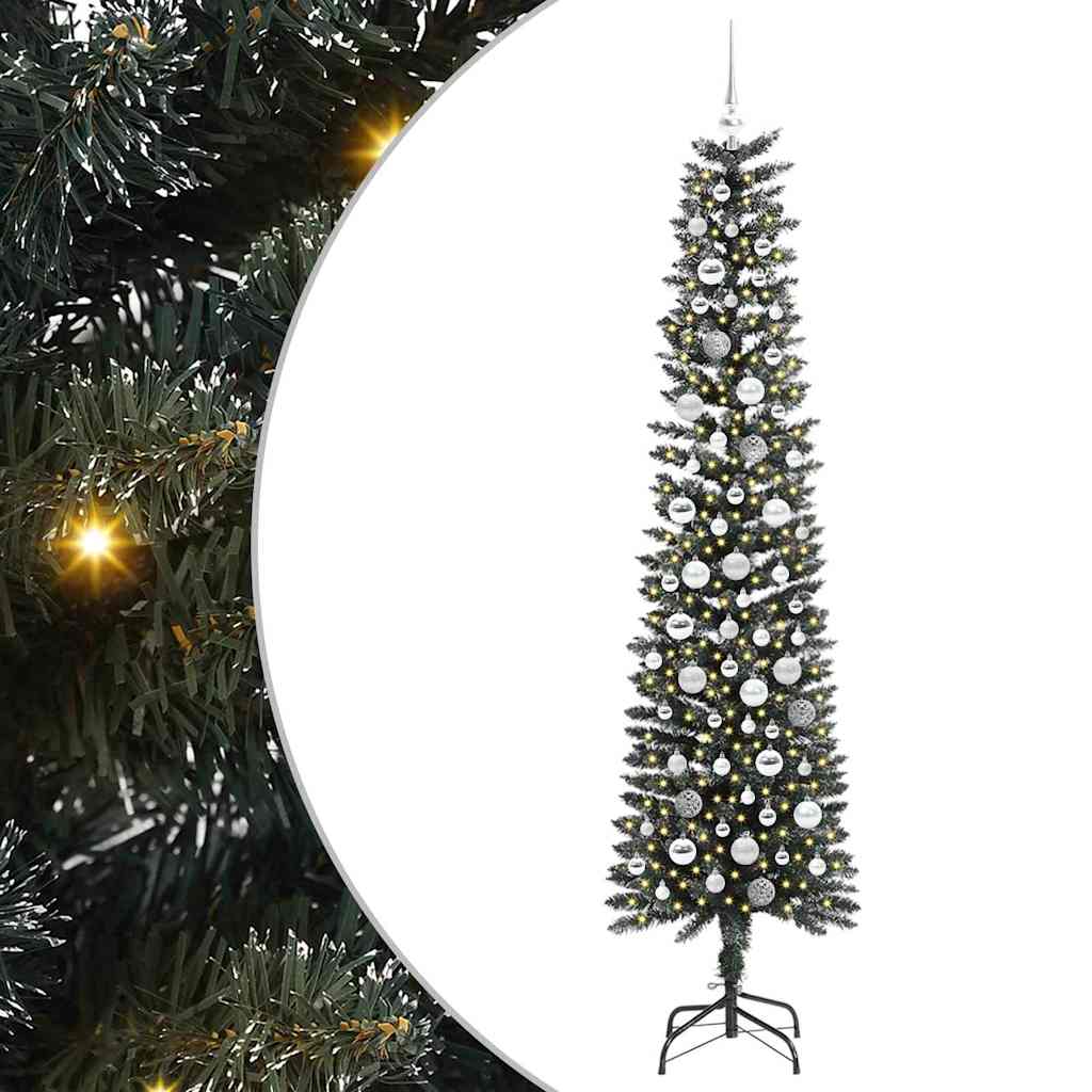 vidaXL Sztuczna choinka z podstawą Zielony 210 cm PVC, plastik i stal