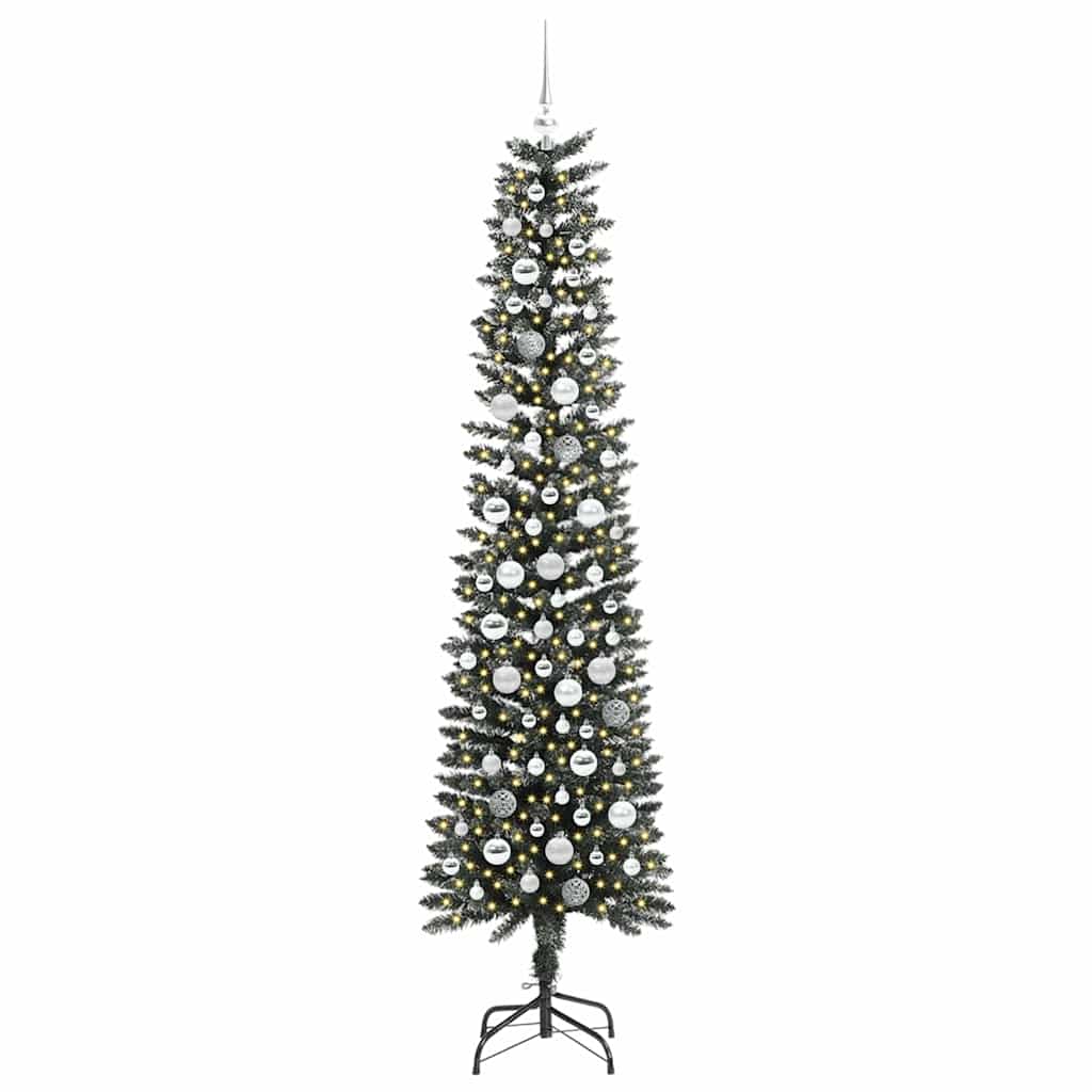 vidaXL Sztuczna choinka z podstawą Zielony 210 cm PVC, plastik i stal