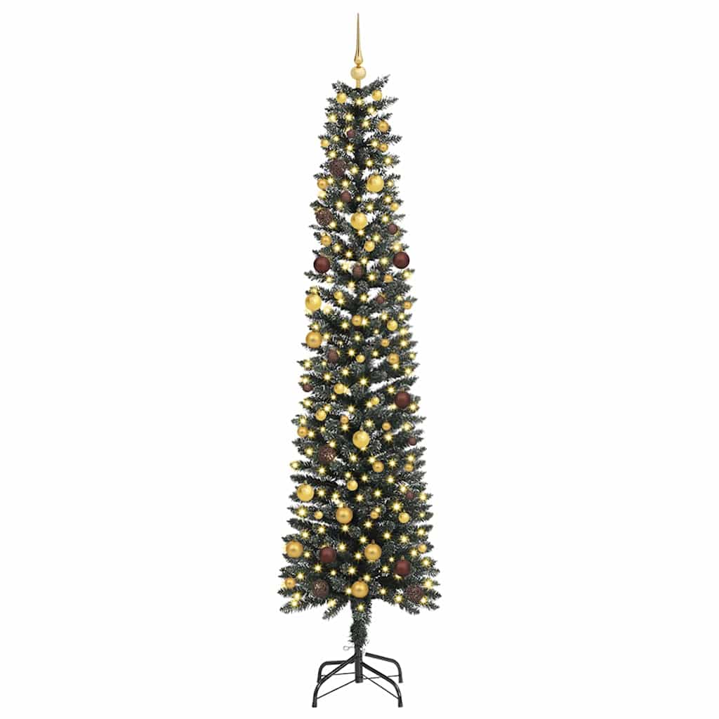 vidaXL Sztuczna choinka z podstawą Zielony 240 cm PVC, plastik i stal