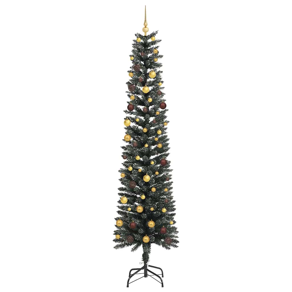 vidaXL Sztuczna choinka z podstawą Zielony 240 cm PVC, plastik i stal