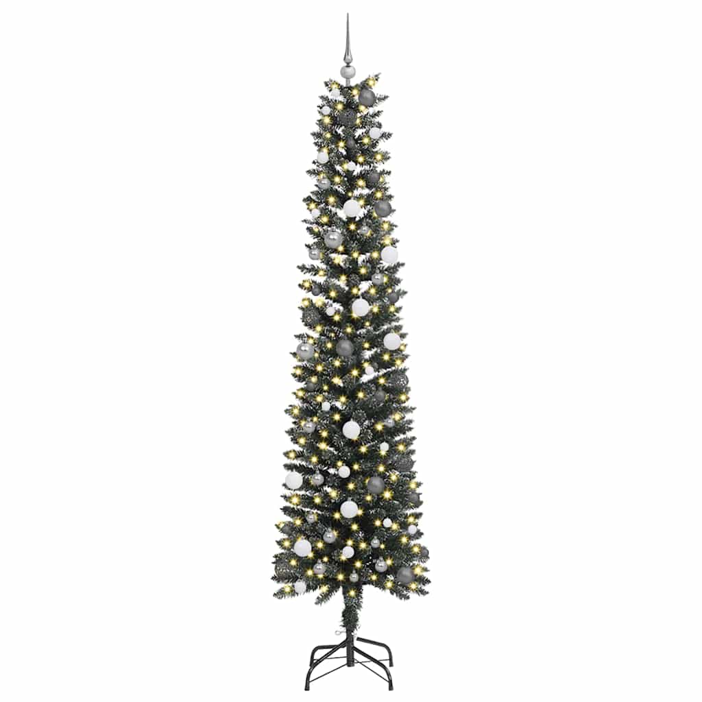 vidaXL Sztuczna choinka z podstawą Zielony 240 cm PVC, plastik i stal