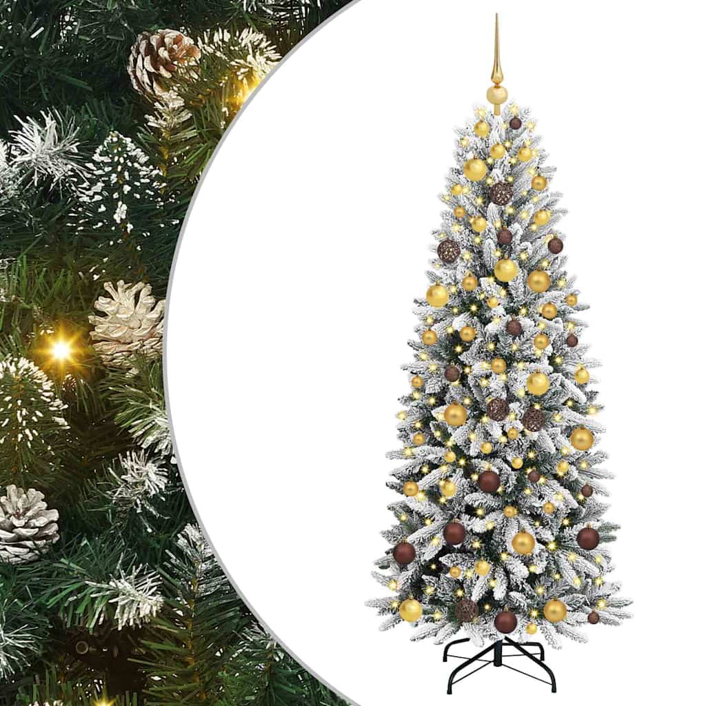 vidaXL Sztuczna choinka Biały 180 cm PVC, Plastik, Stal i PE
