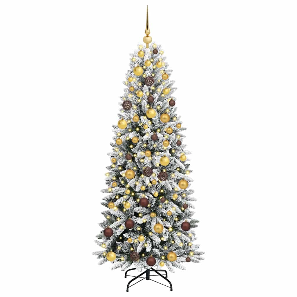 vidaXL Sztuczna choinka Biały 180 cm PVC, Plastik, Stal i PE