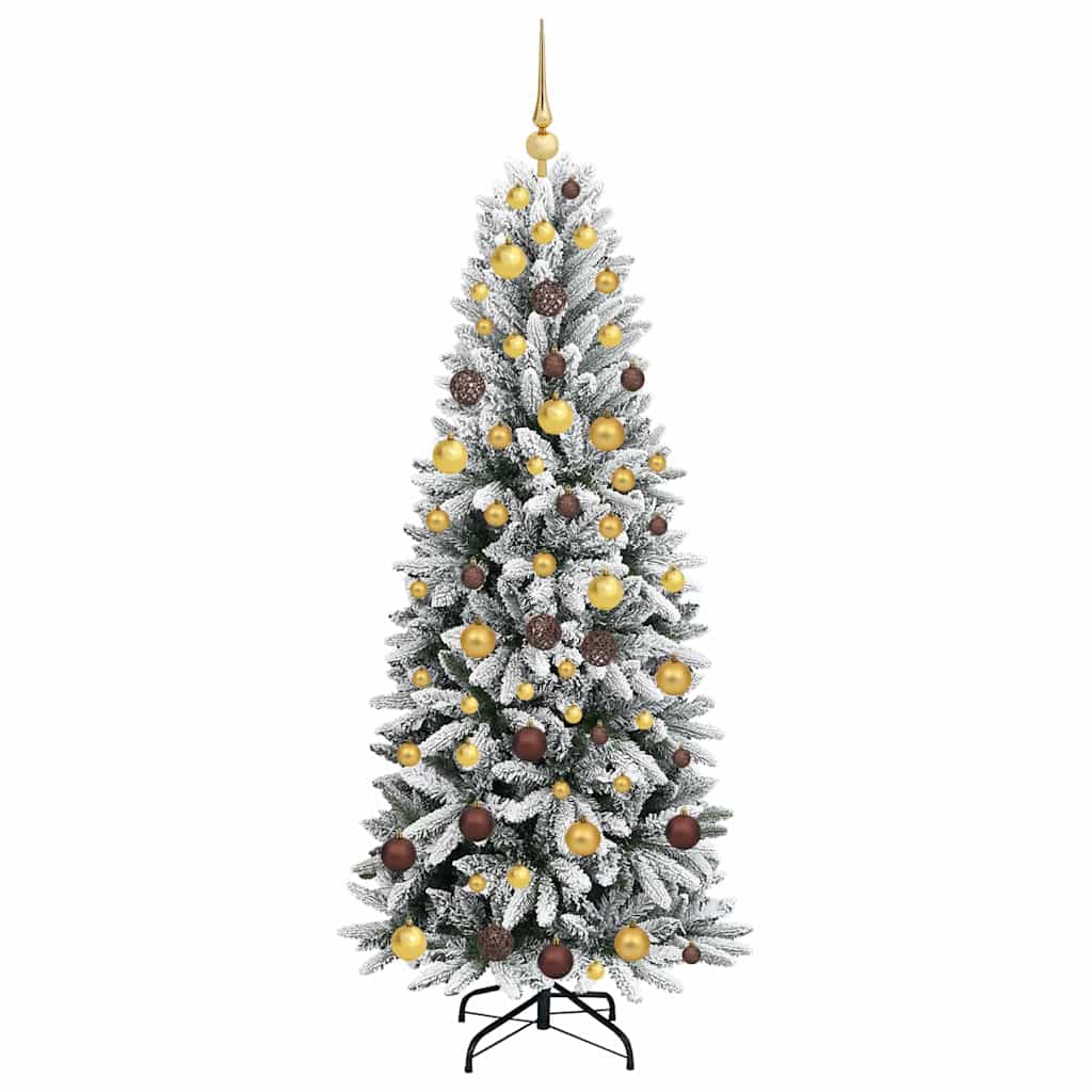 vidaXL Sztuczna choinka Biały 180 cm PVC, Plastik, Stal i PE