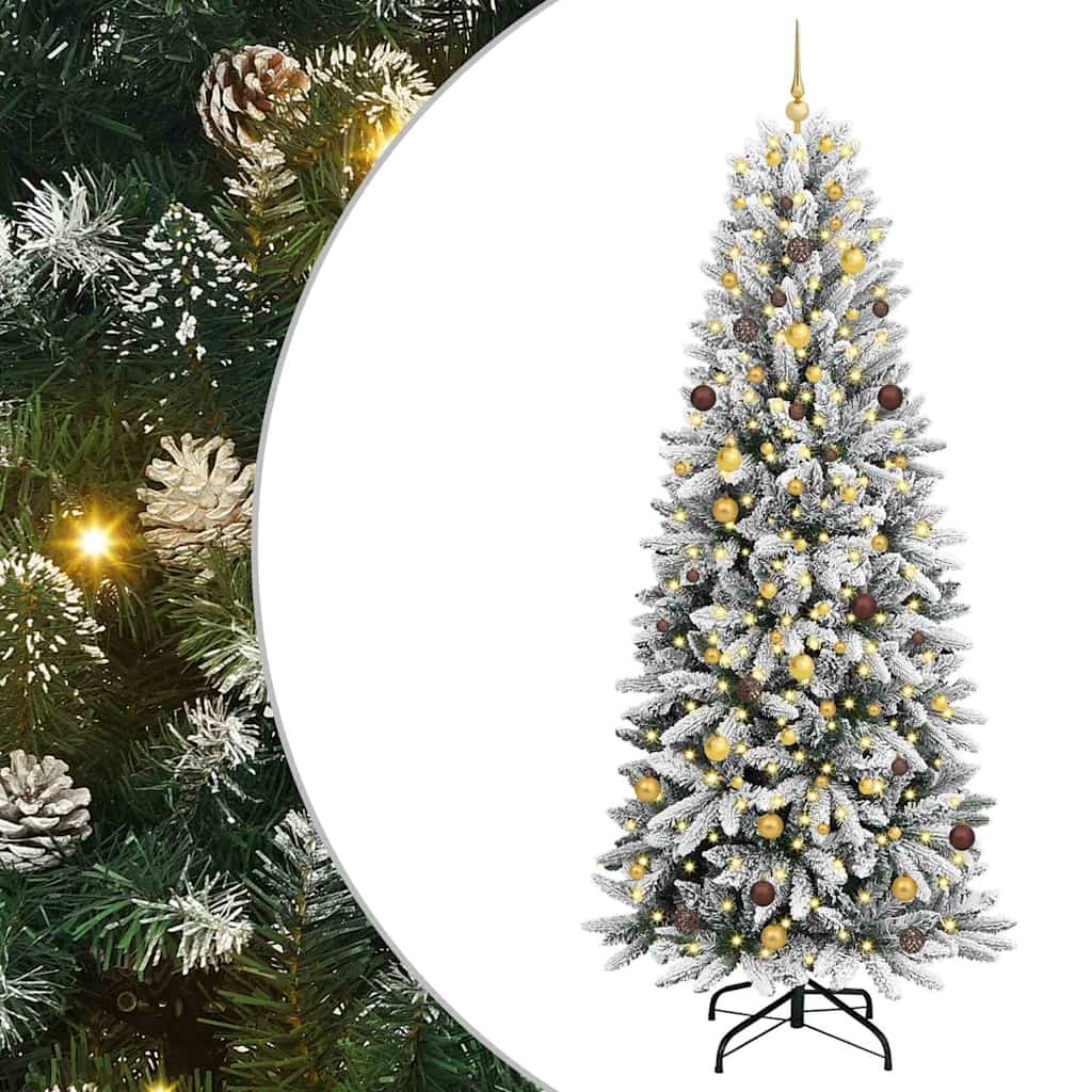 vidaXL Sztuczna choinka Biały 240 cm PVC, plastik, stal i PE