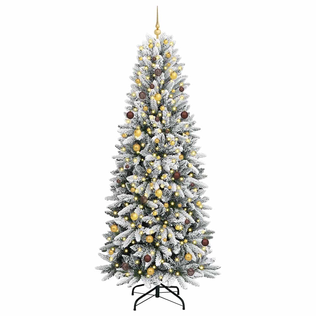 vidaXL Sztuczna choinka Biały 240 cm PVC, plastik, stal i PE