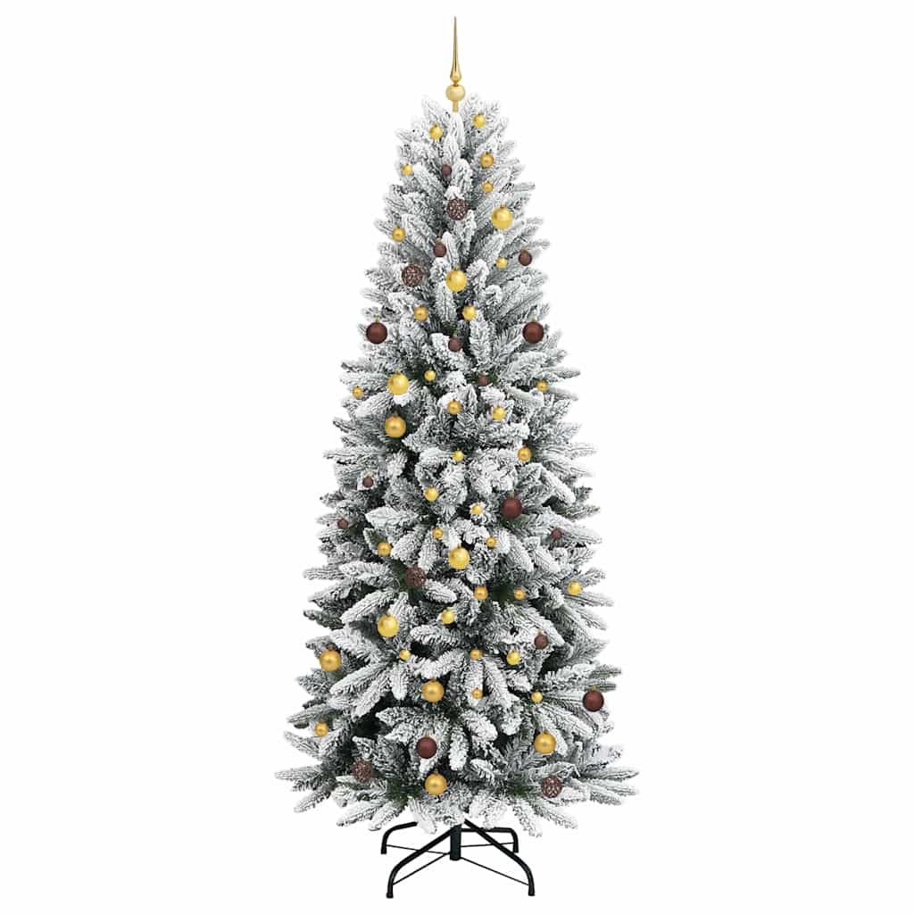 vidaXL Sztuczna choinka Biały 240 cm PVC, plastik, stal i PE