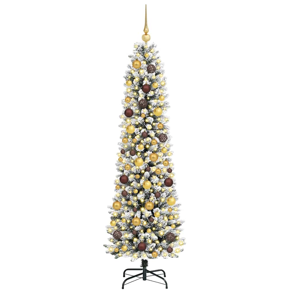 vidaXL Sztuczna choinka Biały 180 cm PVC, Metal i Plastik