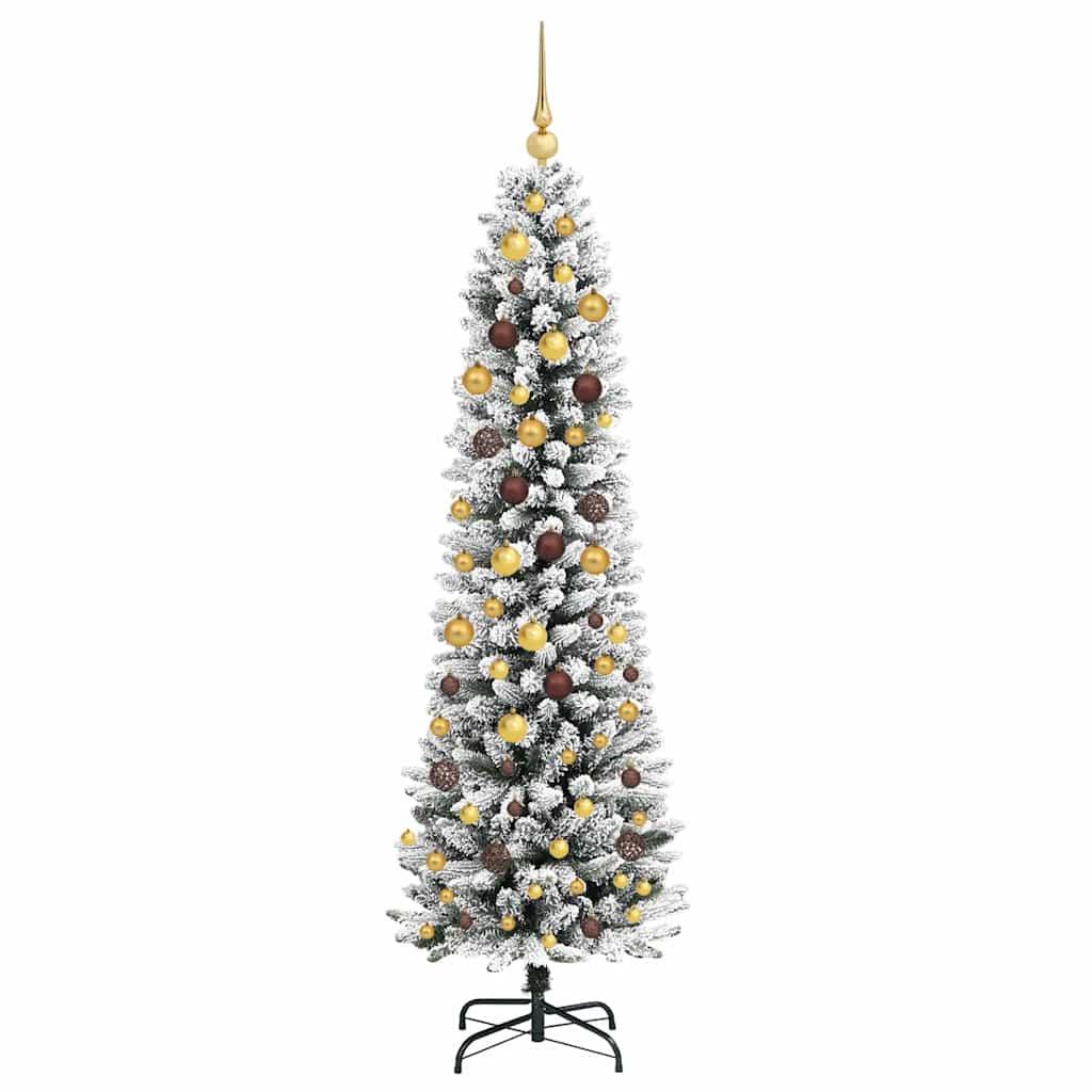 vidaXL Sztuczna choinka Biały 210 cm PVC, Metal i Plastik