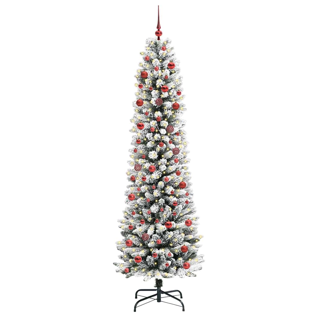 vidaXL Sztuczna choinka Biały 210 cm PVC, Metal i Plastik