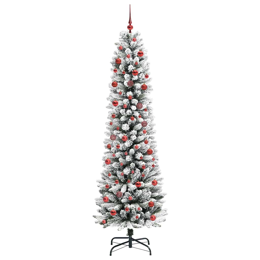 vidaXL Sztuczna choinka Biały 210 cm PVC, Metal i Plastik