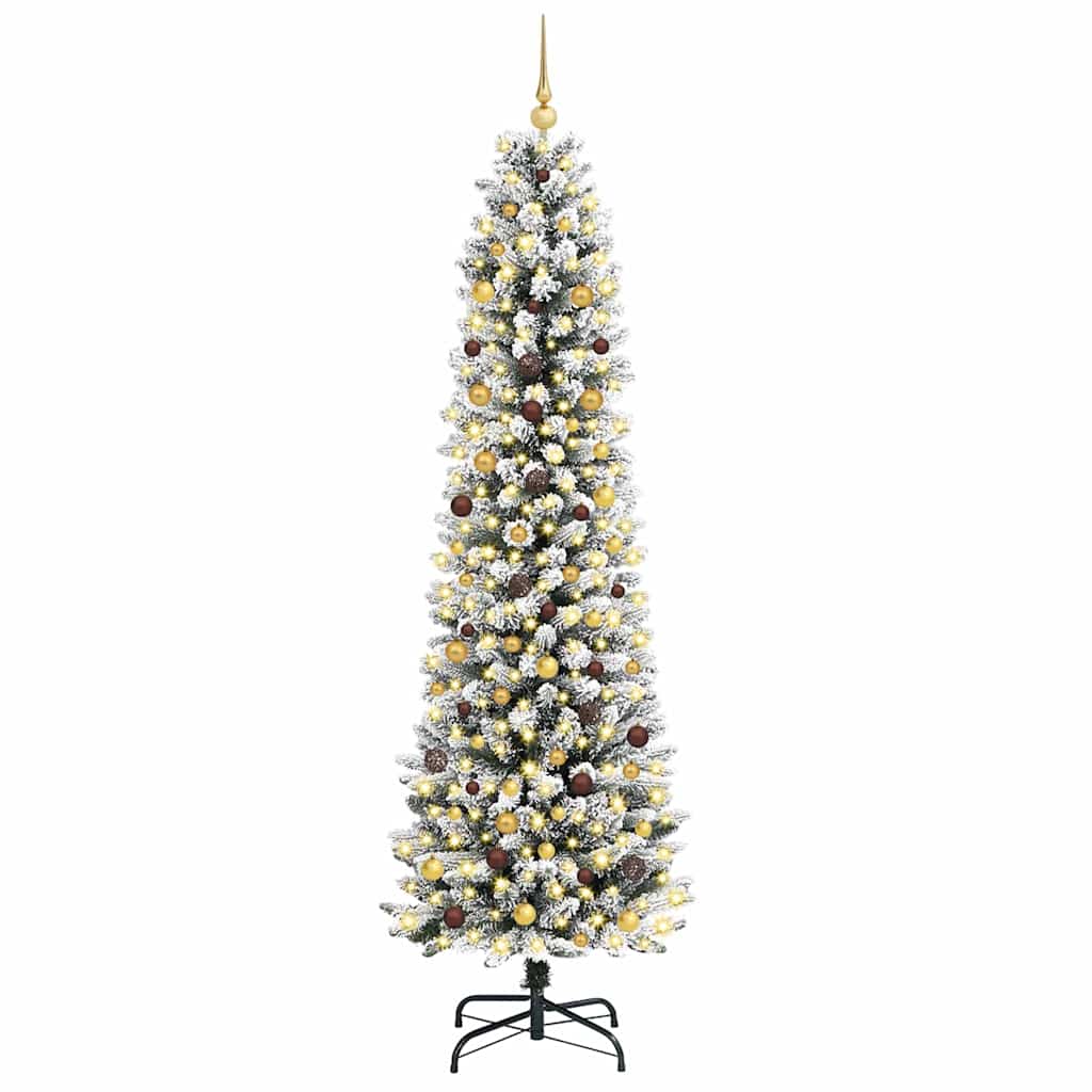 vidaXL Sztuczna choinka Biały 240 cm PVC, Metal i Plastik