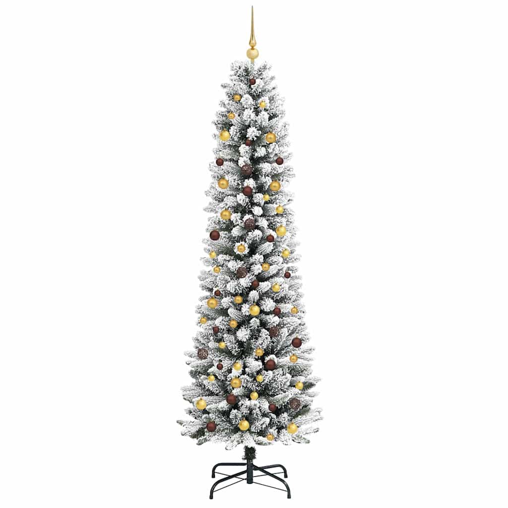 vidaXL Sztuczna choinka Biały 240 cm PVC, Metal i Plastik