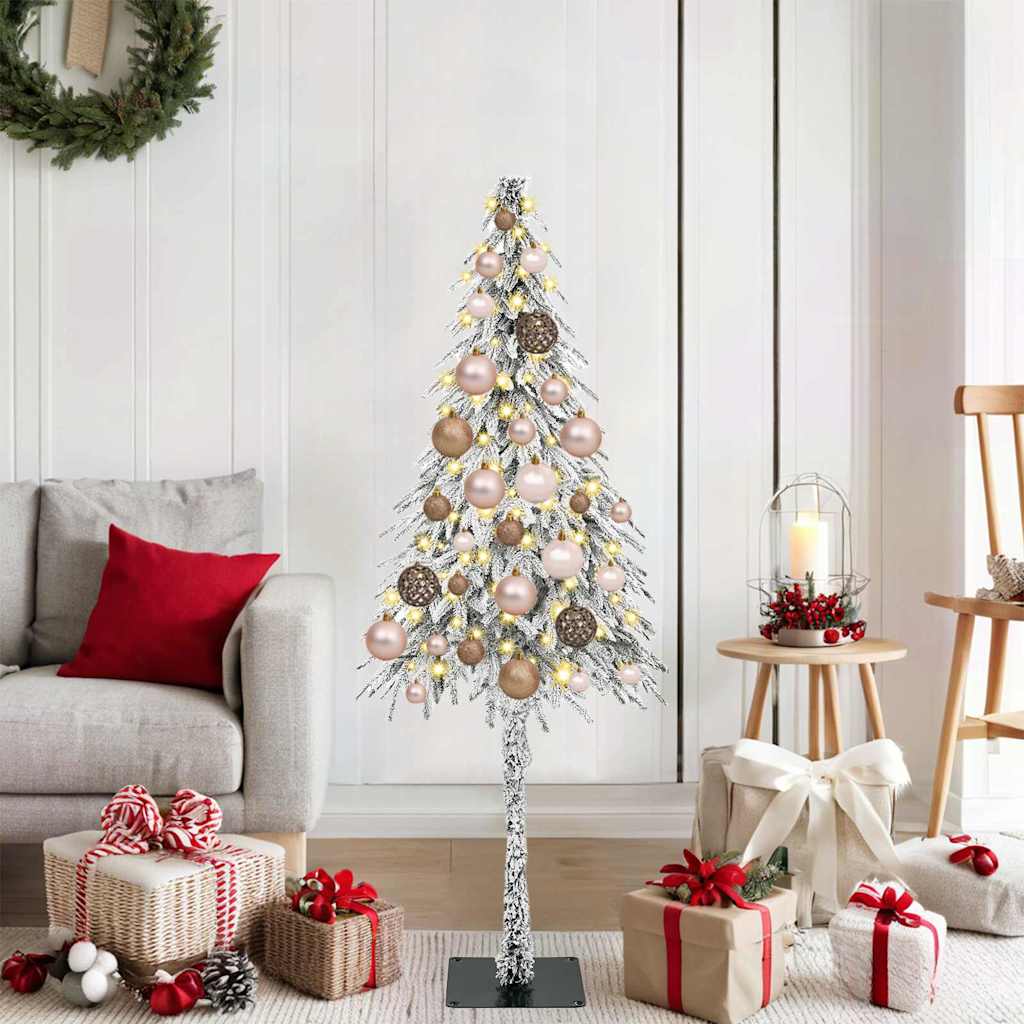vidaXL Choinka z 150 diodami LED z podstawą Biały 120 cm PE i stal