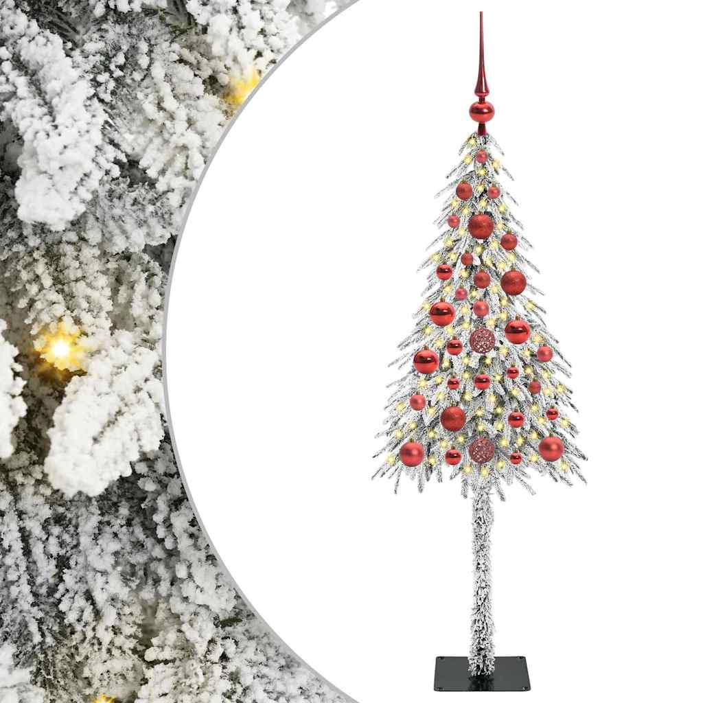 vidaXL Choinka z 150 diodami LED z podstawą Biały 120 cm PE i stal