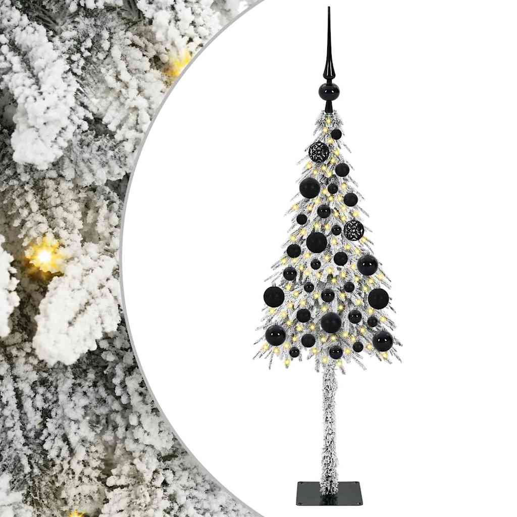 vidaXL Choinka z 150 diodami LED z podstawą Biały 120 cm PE i stal