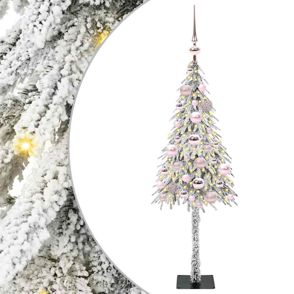 vidaXL Choinka z 150 diodami LED z podstawą Biały 120 cm PE i stal