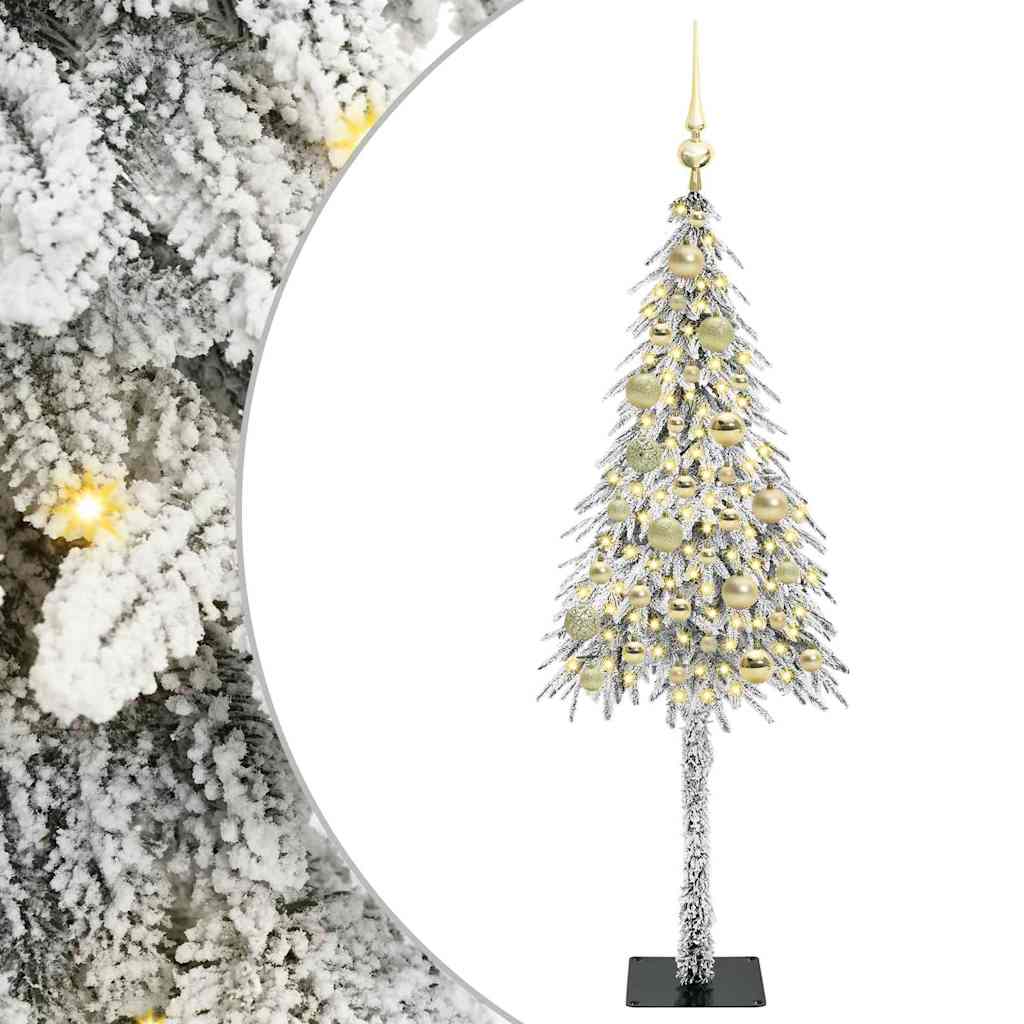 vidaXL Choinka z 150 diodami LED z podstawą Biały 120 cm PE i stal