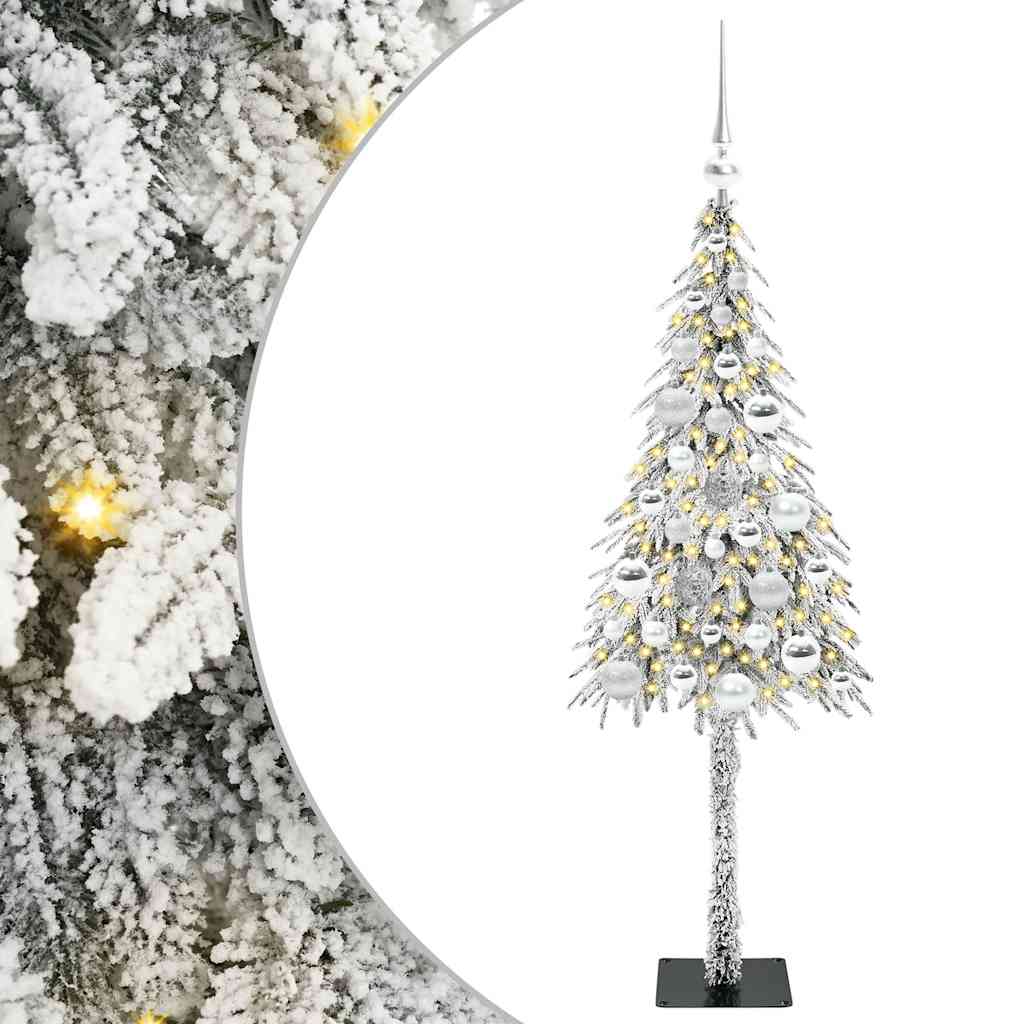 vidaXL Choinka z 150 diodami LED z podstawą Biały 120 cm PE i stal