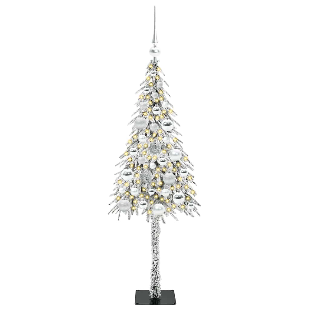 vidaXL Choinka z 150 diodami LED z podstawą Biały 120 cm PE i stal