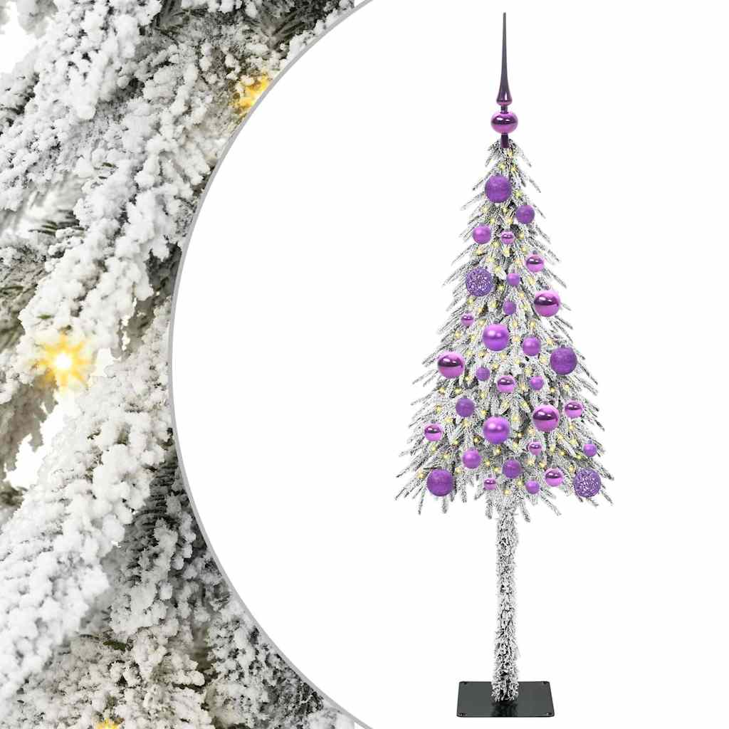 vidaXL Choinka z 150 diodami LED z podstawą Biały 120 cm PE i stal