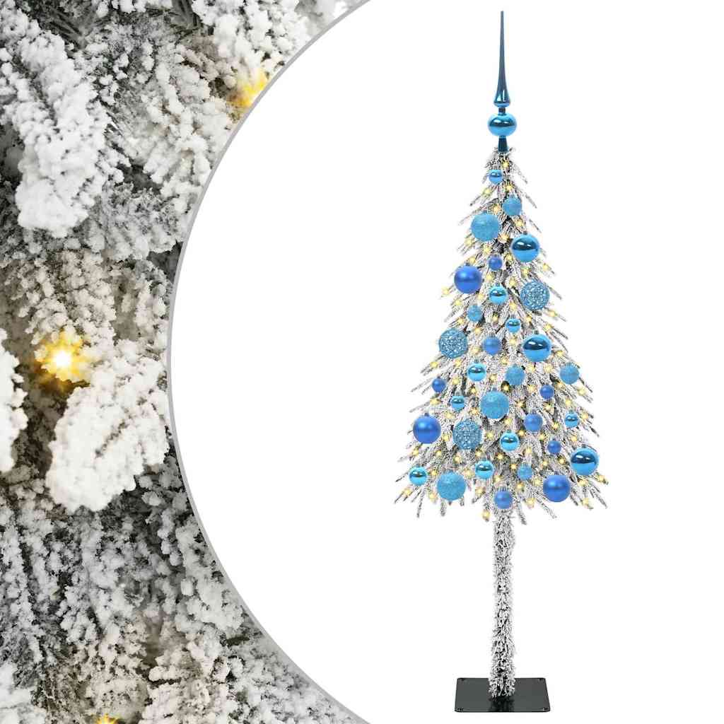 vidaXL Choinka z 150 diodami LED z podstawą Biały 120 cm PE i stal