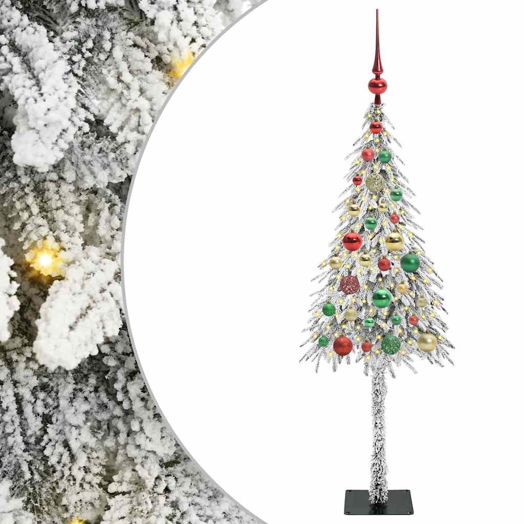 vidaXL Choinka z 150 diodami LED z podstawą Biały 120 cm PE i stal