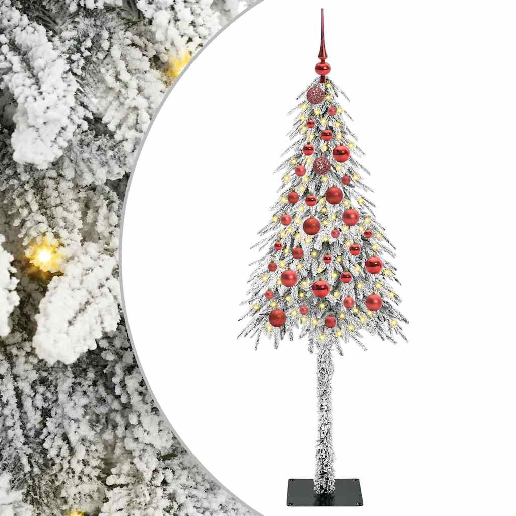 vidaXL Choinka z 150 diodami LED z podstawą Biały 150 cm PE i stal