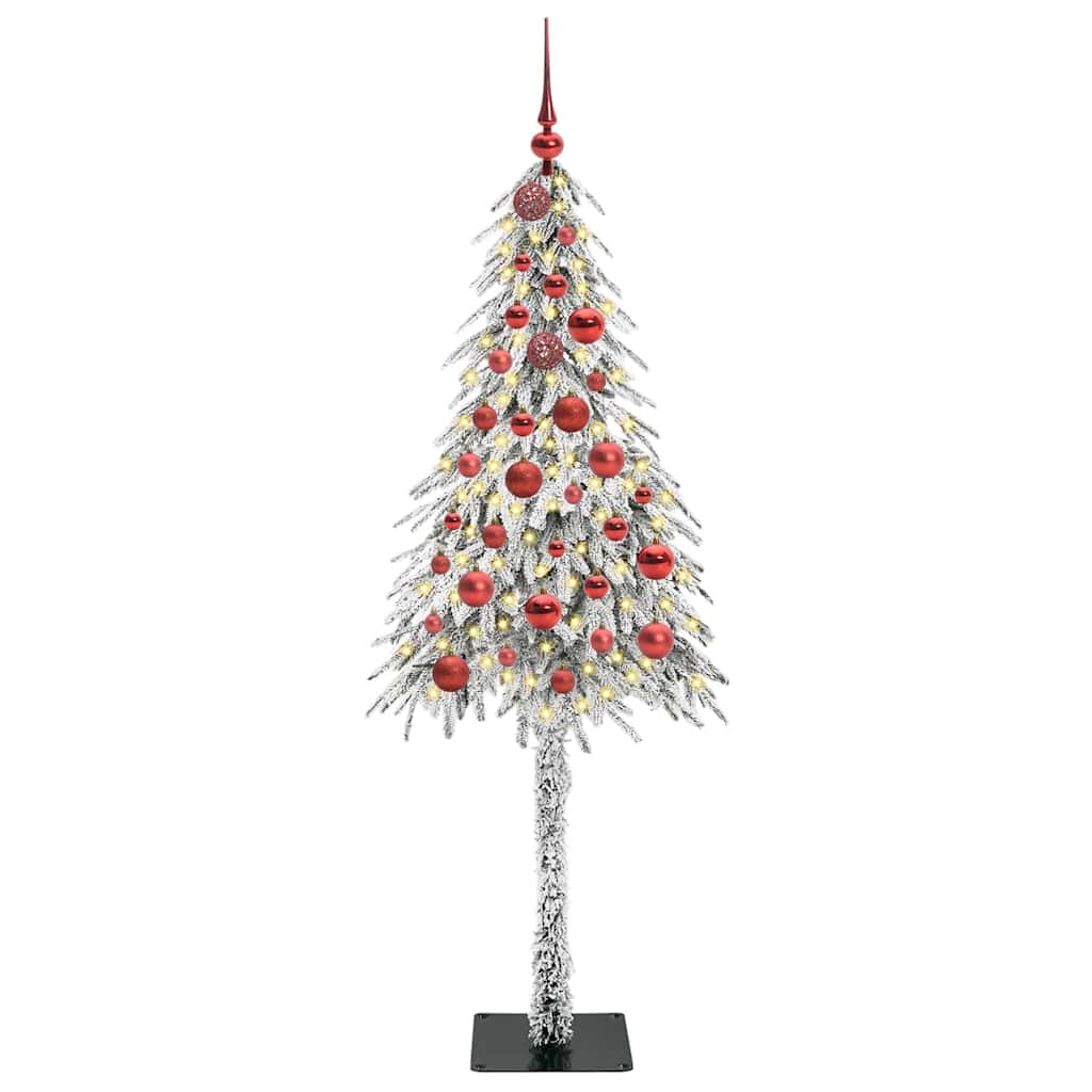 vidaXL Choinka z 150 diodami LED z podstawą Biały 150 cm PE i stal