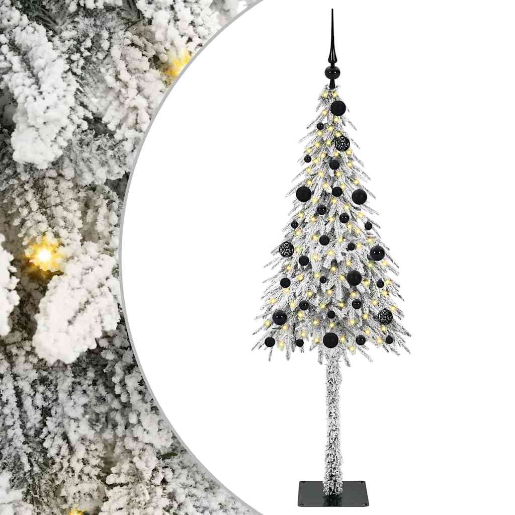 vidaXL Choinka z 150 diodami LED z podstawą Biały 150 cm PE i stal