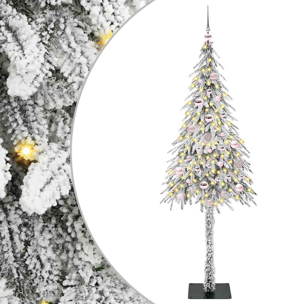 vidaXL Choinka z 150 diodami LED z podstawą Biały 150 cm PE i stal
