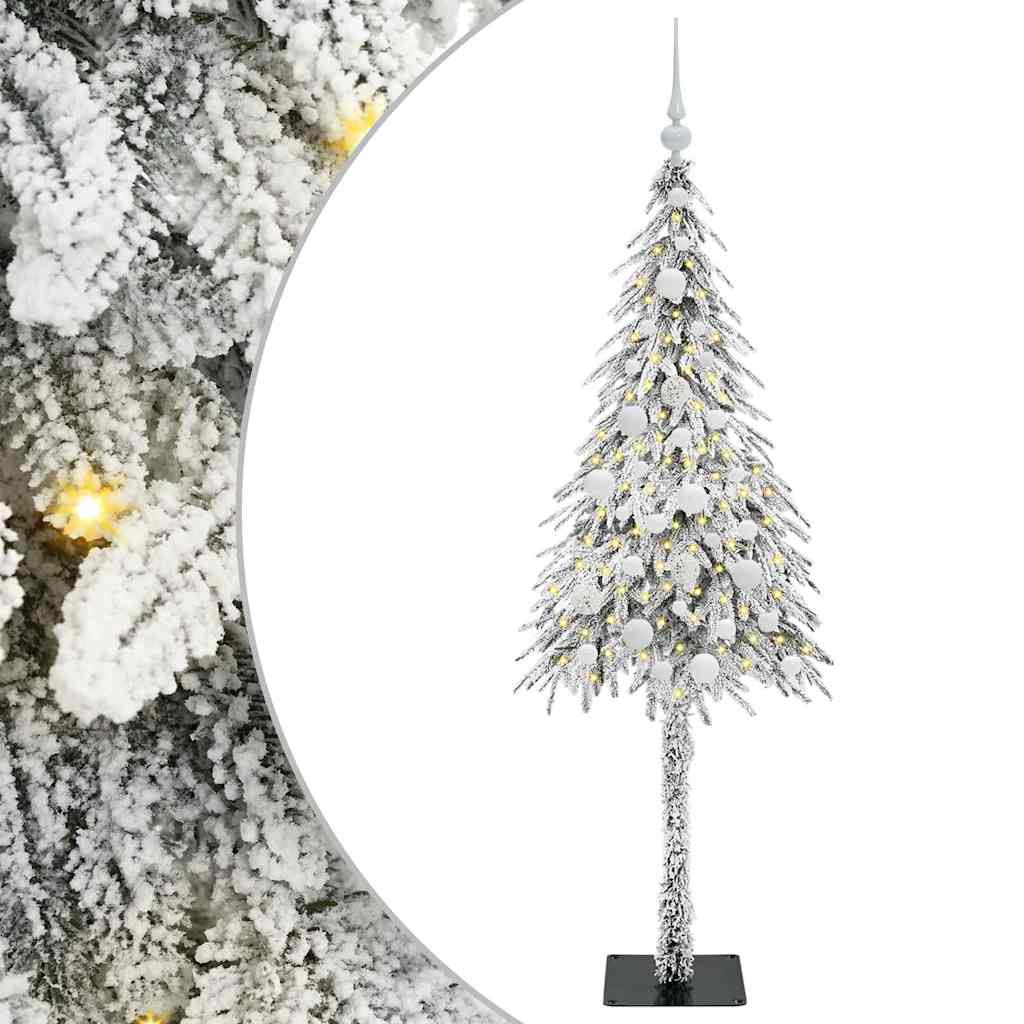 vidaXL Choinka z 150 diodami LED z podstawą Biały 150 cm PE i stal