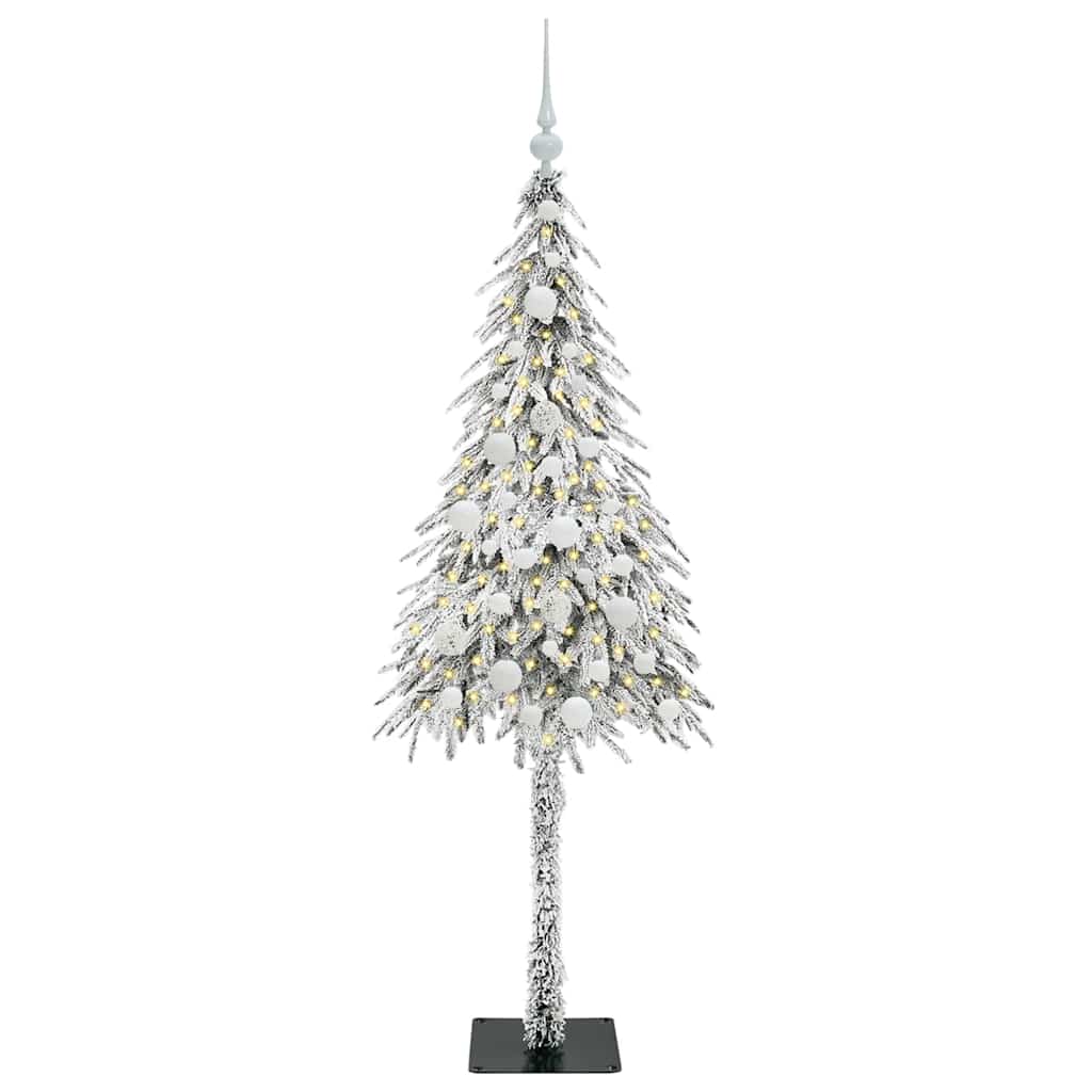 vidaXL Choinka z 150 diodami LED z podstawą Biały 150 cm PE i stal