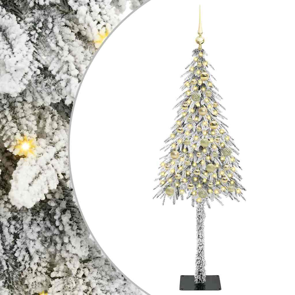 vidaXL Choinka z 150 diodami LED z podstawą Biały 150 cm PE i stal