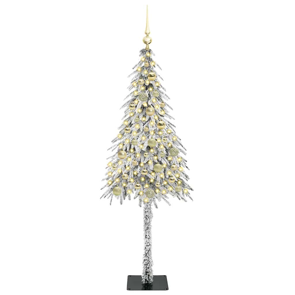 vidaXL Choinka z 150 diodami LED z podstawą Biały 150 cm PE i stal