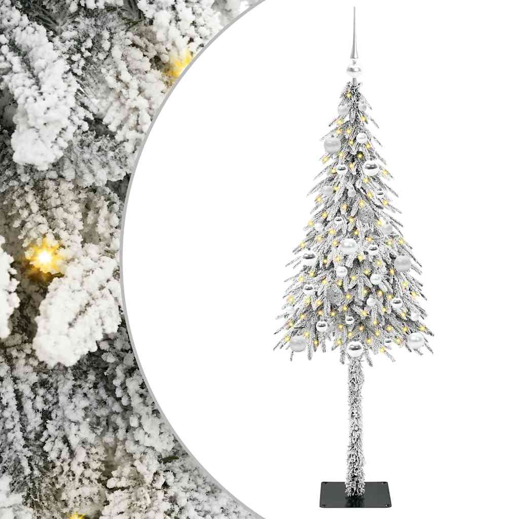 vidaXL Choinka z 150 diodami LED z podstawą Biały 150 cm PE i stal