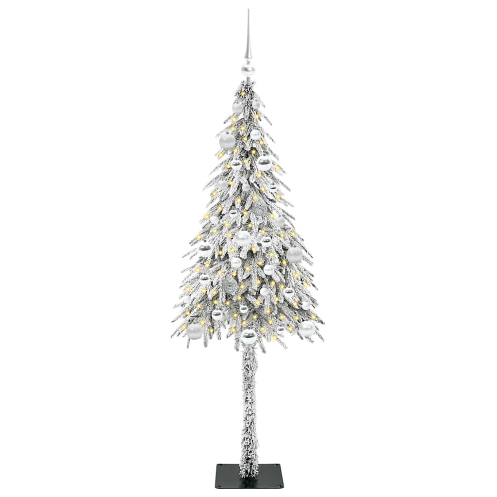 vidaXL Choinka z 150 diodami LED z podstawą Biały 150 cm PE i stal