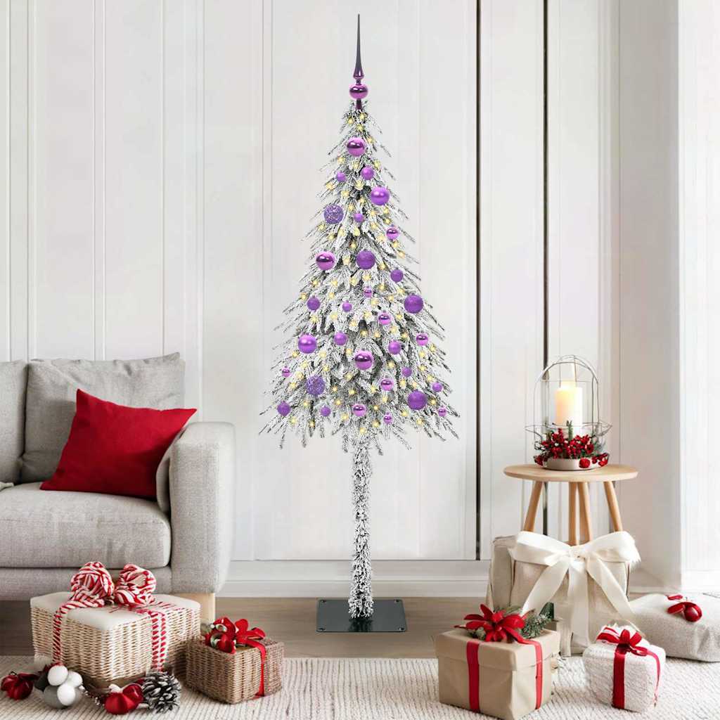 vidaXL Choinka z 150 diodami LED z podstawą Biały 150 cm PE i stal