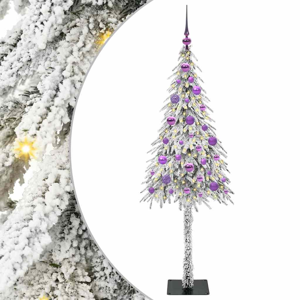 vidaXL Choinka z 150 diodami LED z podstawą Biały 150 cm PE i stal