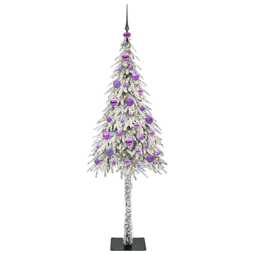 vidaXL Choinka z 150 diodami LED z podstawą Biały 150 cm PE i stal