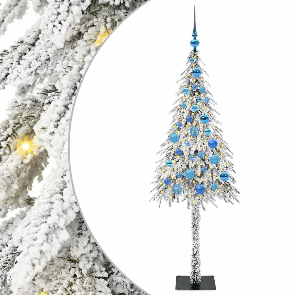 vidaXL Choinka z 150 diodami LED z podstawą Biały 150 cm PE i stal