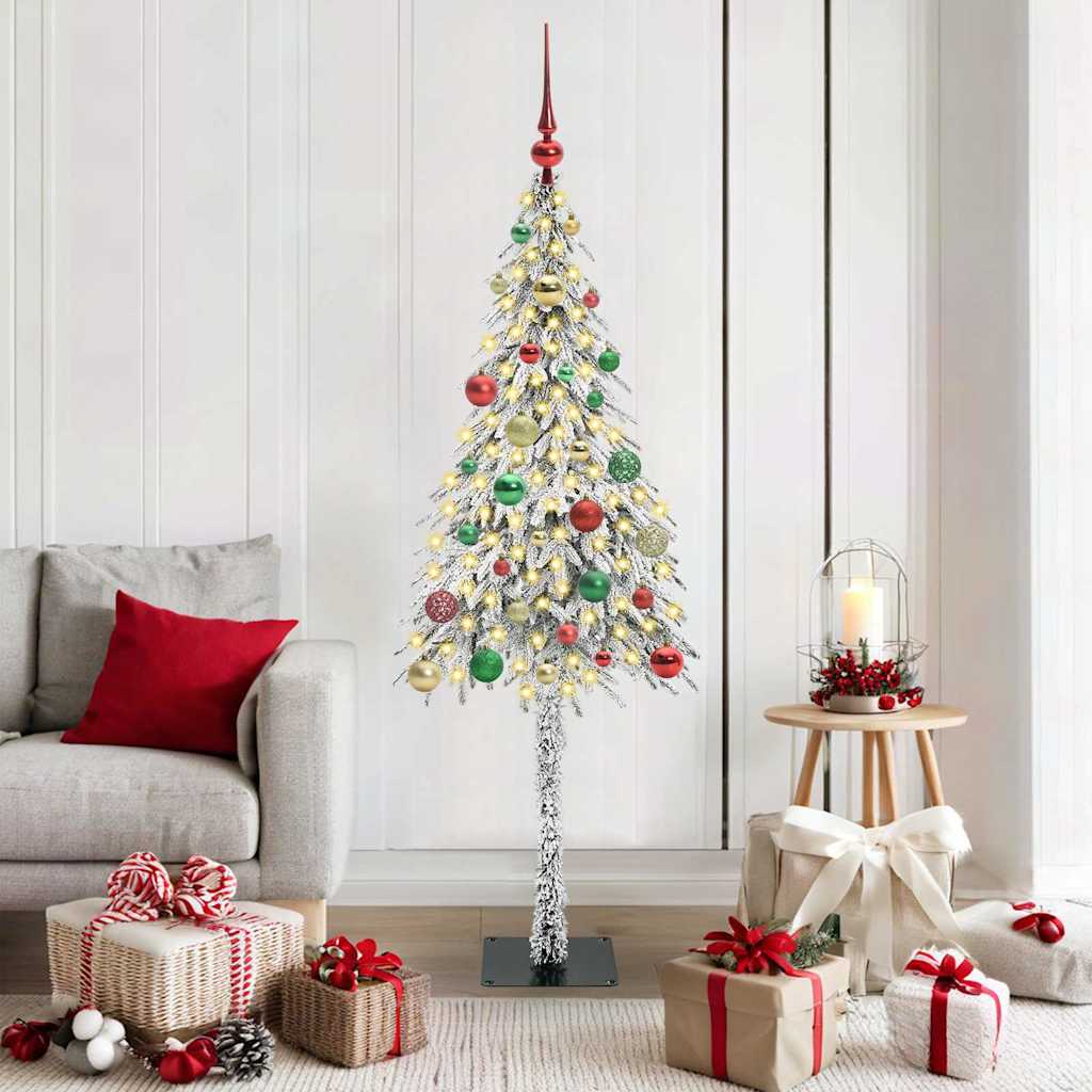 vidaXL Choinka z 150 diodami LED z podstawą Biały 150 cm PE i stal