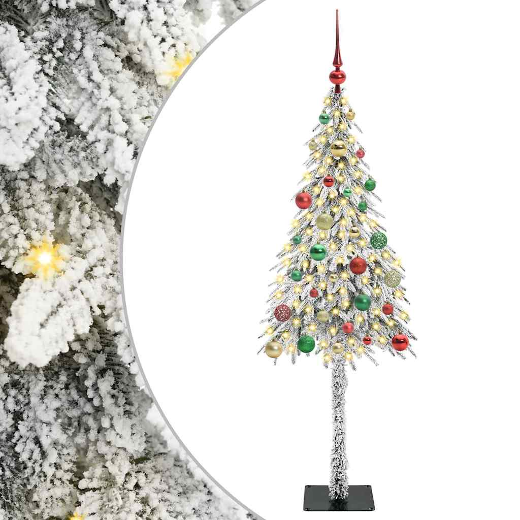vidaXL Choinka z 150 diodami LED z podstawą Biały 150 cm PE i stal
