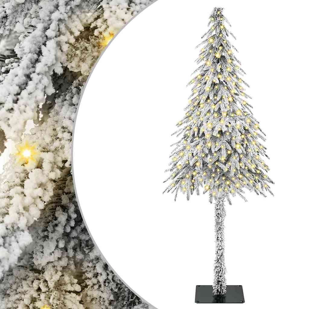 vidaXL Choinka z 300 diodami LED z podstawą Biały 180 cm PE i stal