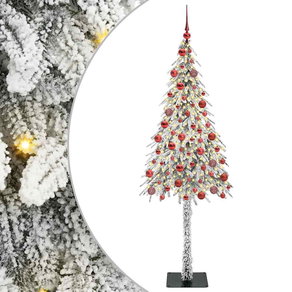 vidaXL Choinka z 300 diodami LED z podstawą Biały 180 cm PE i stal