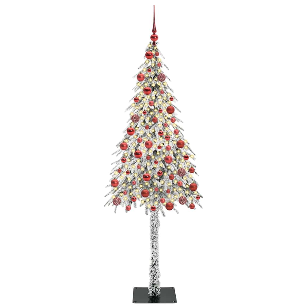vidaXL Choinka z 300 diodami LED z podstawą Biały 180 cm PE i stal
