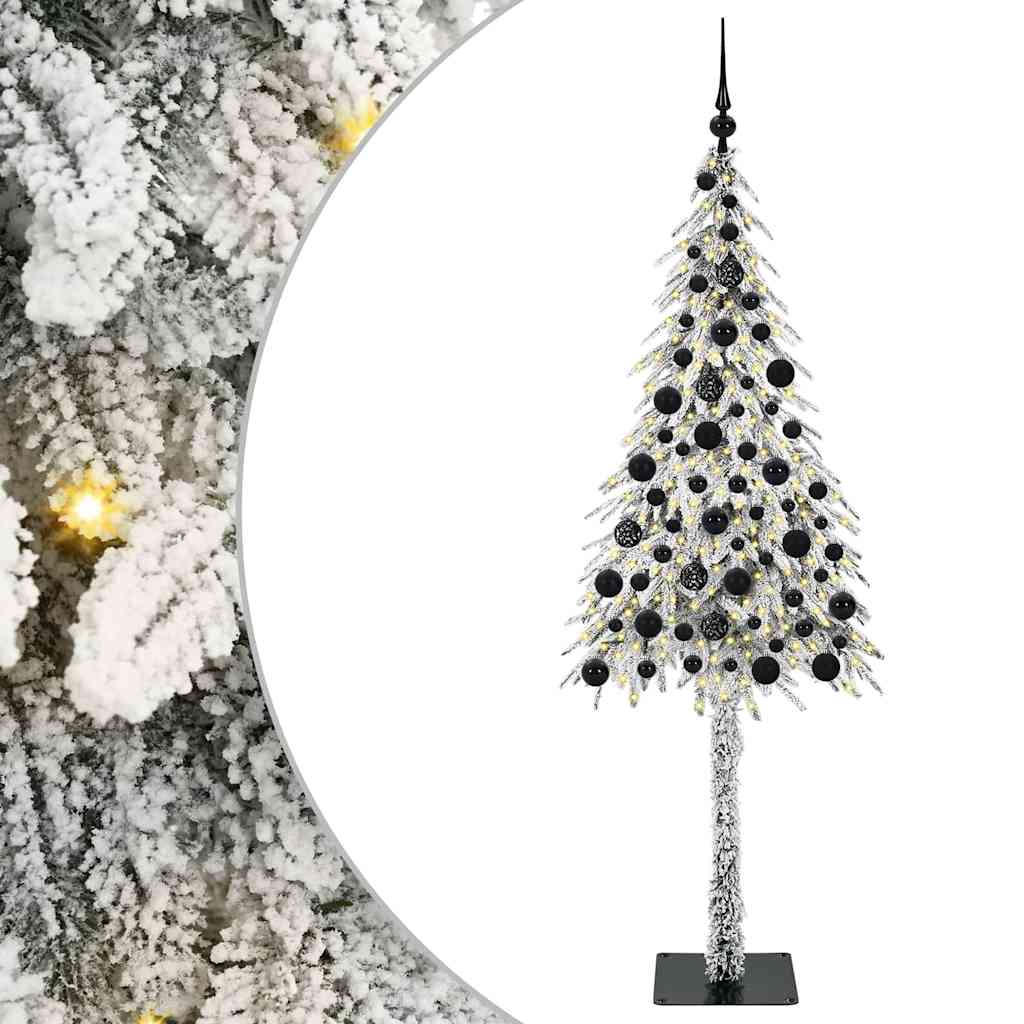 vidaXL Choinka z 300 diodami LED z podstawą Biały 180 cm PE i stal