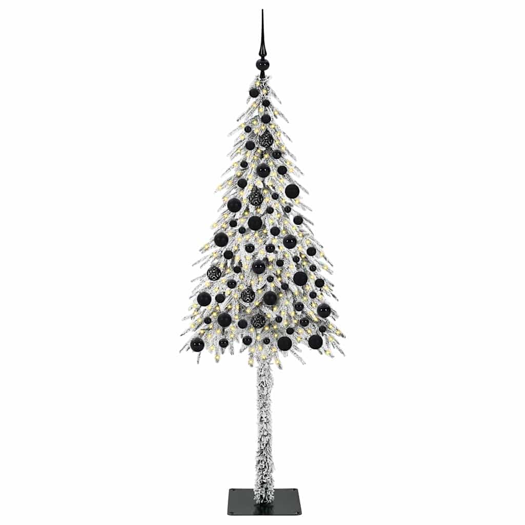 vidaXL Choinka z 300 diodami LED z podstawą Biały 180 cm PE i stal
