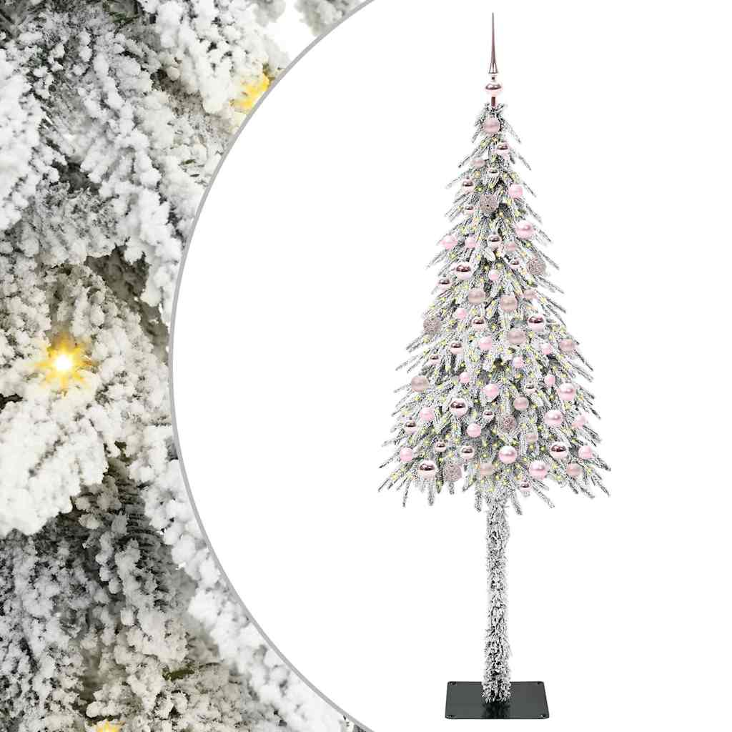 vidaXL Choinka z 300 diodami LED z podstawą Biały 180 cm PE i stal