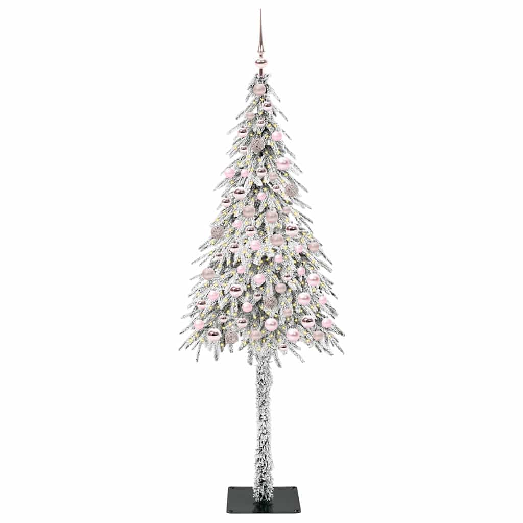vidaXL Choinka z 300 diodami LED z podstawą Biały 180 cm PE i stal